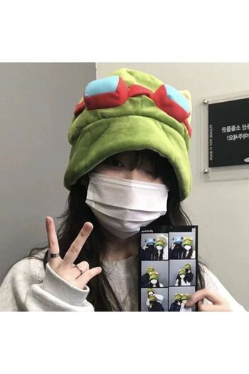 Miniso A1 League of Legends Game Character Timo Cartoon Plush Hat with Ears Children Cosplay Warm Cap Outdo