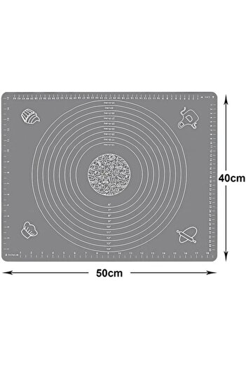 Tiesa Home Silicone 40×50 Size Non-Slip Dough Rolling Kneading Mat Pad Gray