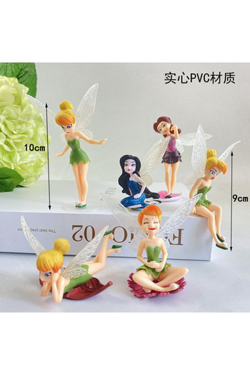 Choice 6pcs 6pcs/Set Kids Tinkerbells Dolls Mini Fairy Figure Toys Children Animation Cartoon Toys Girls Do