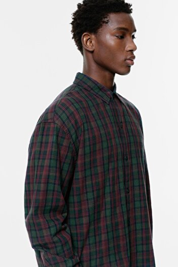 Pull & Bear Kareli uzun kollu gömlek