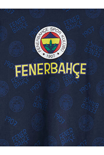 LC Waikiki LCW KidsLacivert Bisiklet Yaka Fenerbahçe Baskılı Erkek Çocuk Pijama Takımı