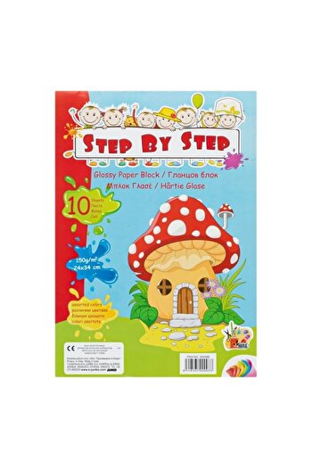 DAsiNU Set of 10 Sheets of Glossy Paper in Different Colors, 150gsm, 24x34cm