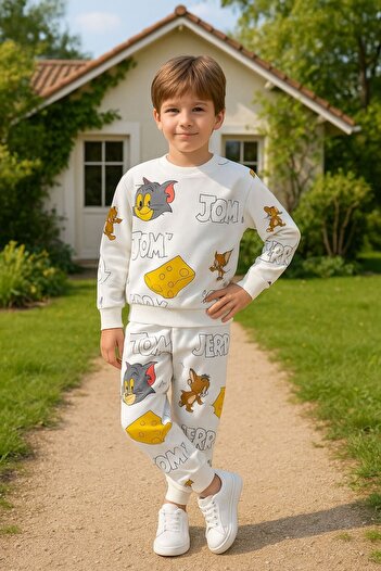 Fox Moda Boy's Seasonal Top and Bottom Set Tom Jerry Printed