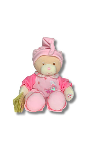 OEM Soft teddy bear plush toy with sound and lights pink 33 cm