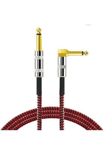 MegArya LoongGate Premium Nylon Braided Guitar Cable,1/4 Inch(6.35mm) Gold Plated TS plug