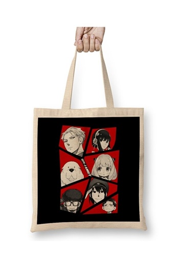 Toyaso Spy X Family All Characters Tote Bag Long Handle Shopping Bag Beach Bag