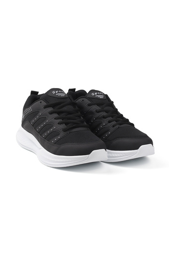 KAJILA Men's Black and White Casual Sports Shoes Comfortable Walking Sneakers Lightweight Sole