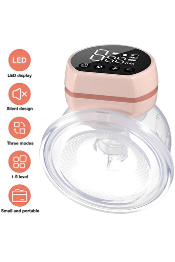 Choice Pink Portable Rechargeable Electric Breast Pump Integrated Silicone Breast Collector Wearable Smart