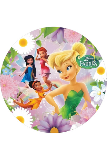 BatıDoğu Yenilebilir Yuvarlak Pasta Resim Baskısı 20 cm Şekerli Kağıt Tinkerbell Temalı 10