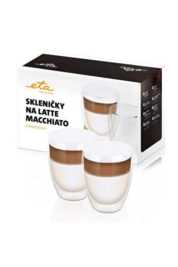 ETA Set of 2 latte macchiato glasses 4181 93020, 350 ml, double-walled borosilicate glass