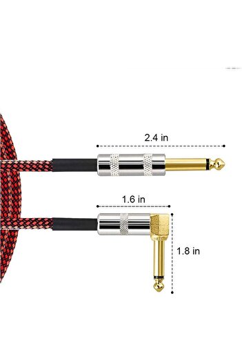 MegArya LoongGate Premium Nylon Braided Guitar Cable,1/4 Inch(6.35mm) Gold Plated TS plug