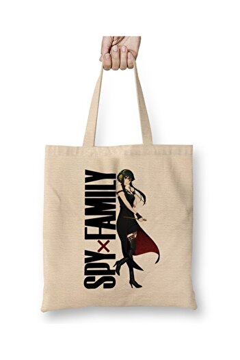 Toyaso Spy X Family Yor Mr and Mrs Forger Cloth Bag Long Handle Shopping Bag Beach Bag