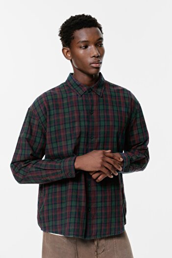 Pull & Bear Kareli uzun kollu gömlek