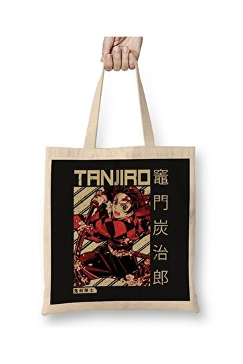 Toyaso Demon Slayer Tanjiro Kamado Tote Bag Long Handle Shopping Bag Beach Bag