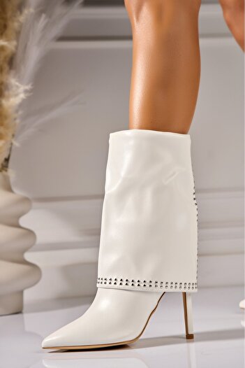 Joana Heeled Boots White Eco-Leather Camella