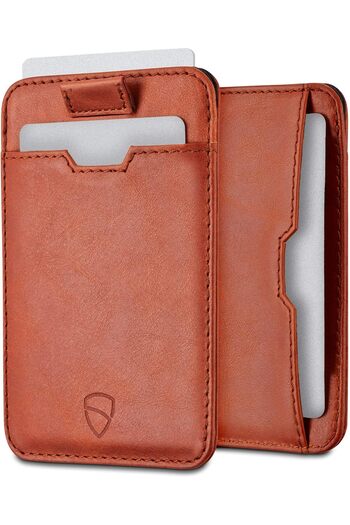 Vaultskin Mens RFID Blocking Slim Leather Card Wallet - CHELSEA Minimalist Front Pocket Cardholder