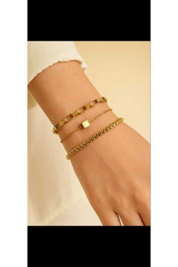 Cozyce Gold Color Combination Steel Bracelet