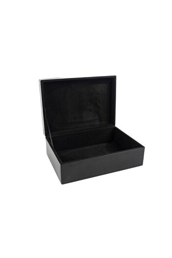 Mikasa Moor Black and white leather jewelry box 22x30x11cm