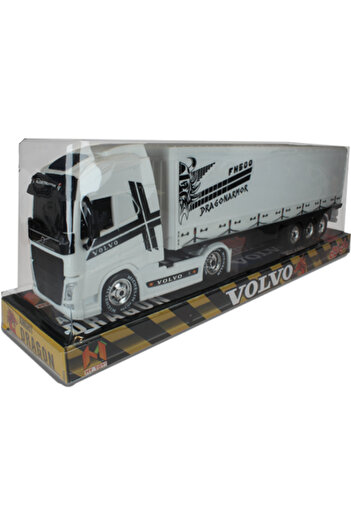 MYTOY Scania, Volvo Model Oyuncak Tır – 46 cm Uzunluk, Hareketli Dorse, 12 Tekerlekli Konteyner Tır