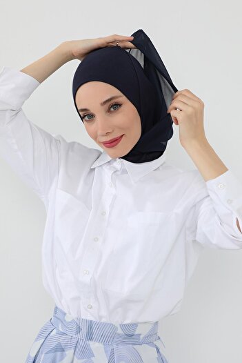 Aisha's Design Chiffon Hooded Combed Cotton Bonnet with Neck Covering Feature, B-95