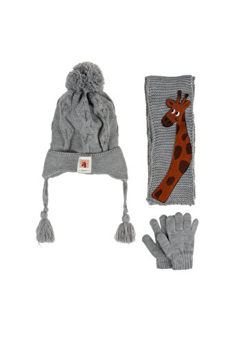 Kitti 1-4 Years Baby Boy & Kids Scarf Beanie Gloves Set of 3
