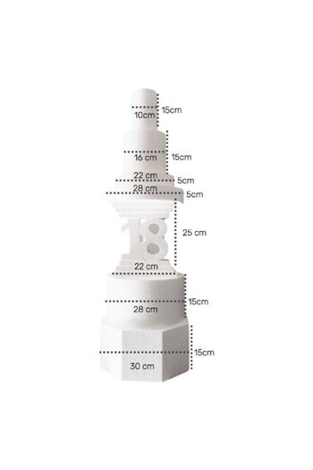BLA BLA FOAM Styrofoam cake model for 18th birthday, white, BLA BLA FOAM®, 7 tiers
