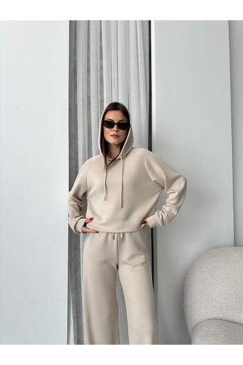 FERZOLAİO Hooded Stone Crop Tracksuit Set