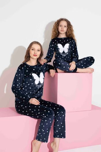 MEBA Women's Mother-Daughter (Combination You Do It Yourself) French Velvet Pajama Set