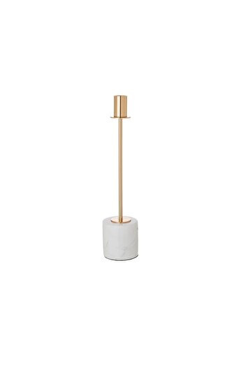 ORIAN Tall single gold candlestick with marble base