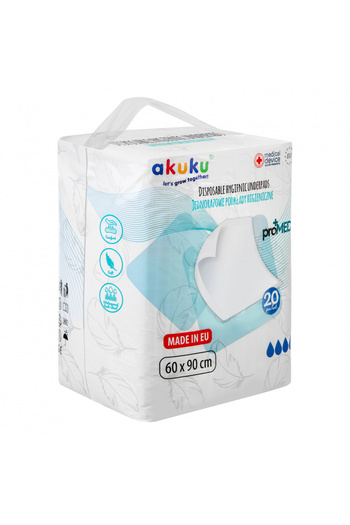 Akuku Set of 20 disposable baby diapers Promed 60x90 cm