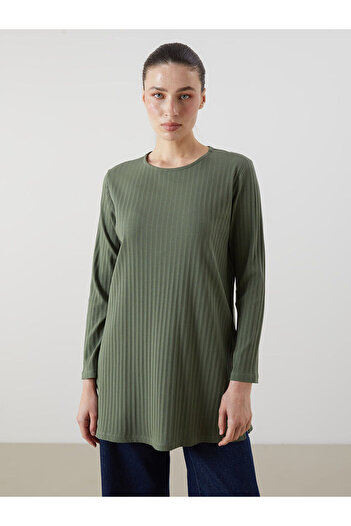 LC Waikiki İzr New Season Crew Neck Ribbed Women's Tunic