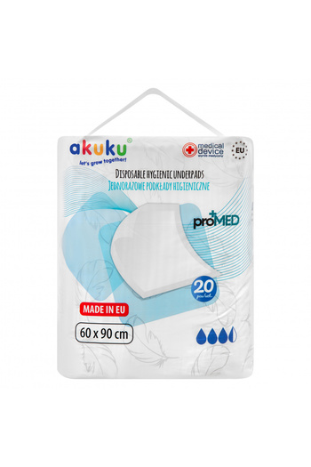 Akuku Set of 20 disposable baby diapers Promed 60x90 cm