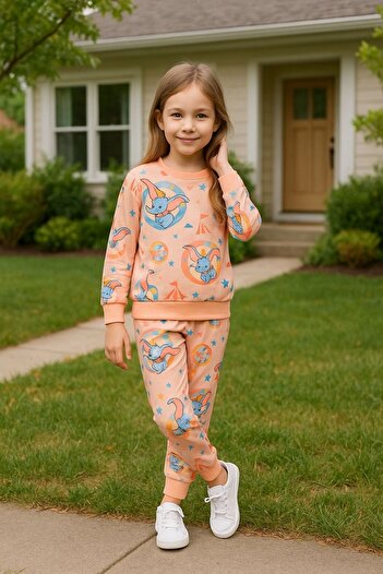 Fox Moda Girl's Seasonal Top and Bottom Set Dumbo Printed
