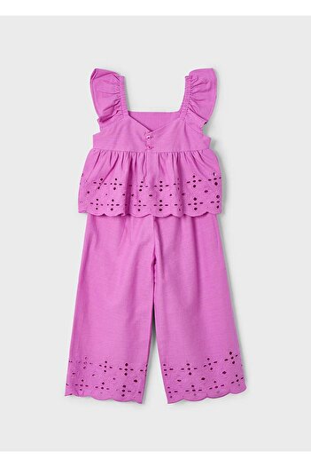 MAYORAL 4-10 Years Old Girl's Fisto Embroidered Suit Pink