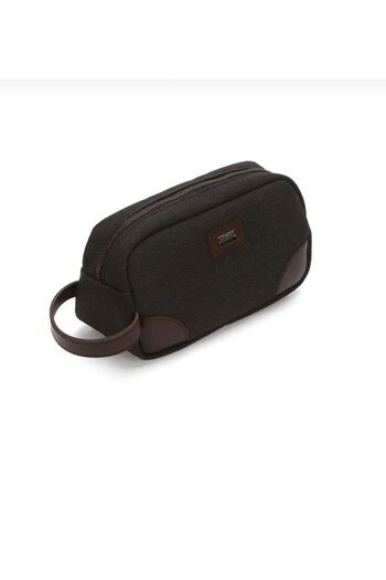 fao polo Men's Canvas Fabric Water Resistant Shaving Cosmetic Portfolio and Daily Hand Bag