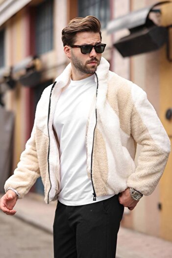 İLKCET MODA Παλτό με μοτίβο με επένδυση από βελούδινο υλικό