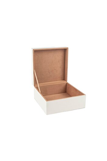 Mikasa Moor White black leather jewelry box 22x22x11cm