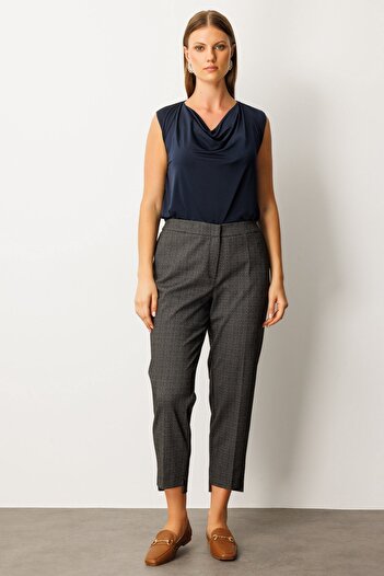 Ekol Self-Patterned Lycra Trousers Black 01069