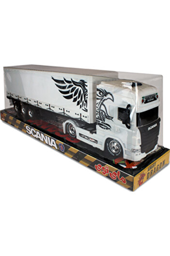 MYTOY Scania, Volvo Model Oyuncak Tır – 46 cm Uzunluk, Hareketli Dorse, 12 Tekerlekli Konteyner Tır