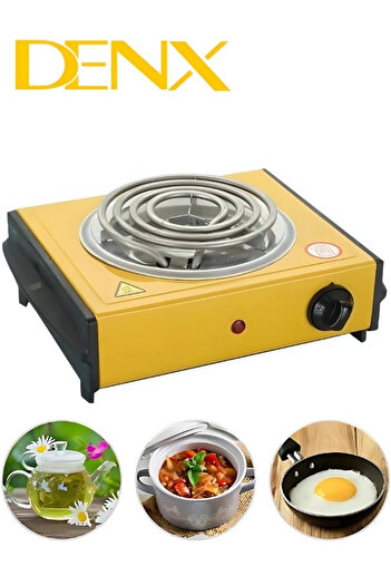 Denx Electric Spiral Heating Stove From , 1000 Watts, Yellow/black Dx2035
