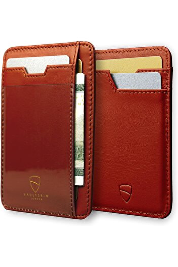 Vaultskin BRIXTON Slim Card Holder with ID Window - Minimalist Front Pocket Leather Wallet with RFID