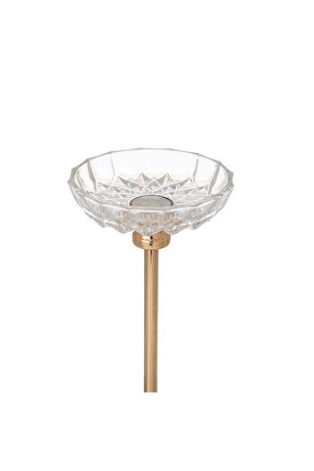 ORIAN Gold metal candle holder with glass plate