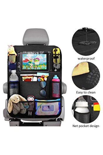 zola Set organizator scaun auto, suport de tableta, buzunare multiple, 2 carlige universale, 61 x 41 cm
