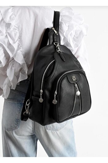 eflanmoda Soft Leather Women's Multi-Compartment Backpack Suitable for Everyday Use