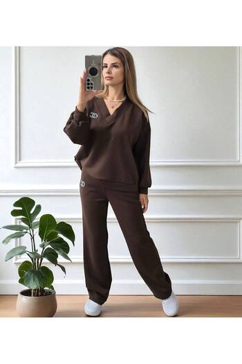 GLAMSI Elegant viscose outfits with rhinestone accessories and anchor neckline