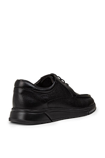 Deery Men's Black Genuine Leather Casual Shoes