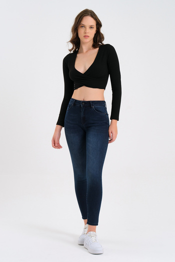 VENA Gabriella Smoke Blue Skinny Jean Trousers - Smoke Blue