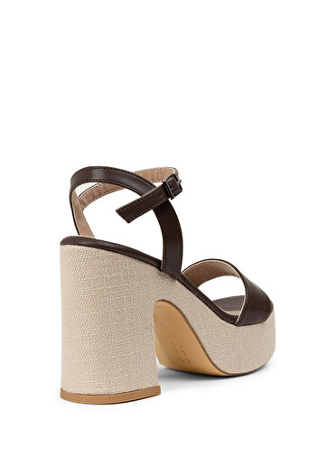 Deery Brown Platform Heel Women's Sandals