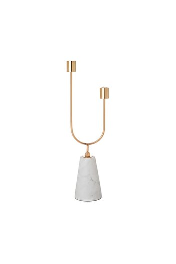 ORIAN Double candlestick with marble base