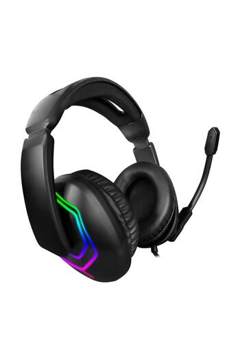 trands سماعة رأس سلكية للألعاب RGB مع ميكروفون، أسود، TR-HS917